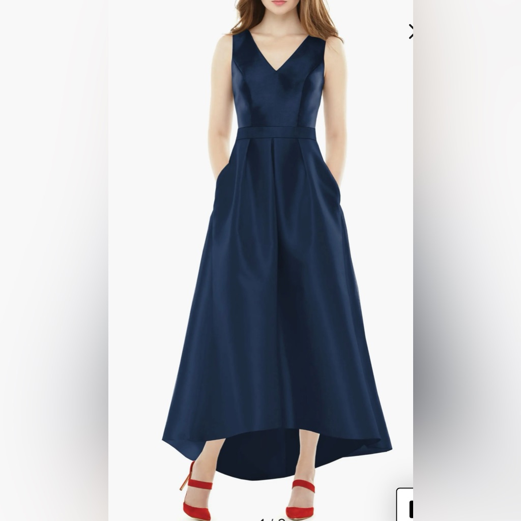Alfred Sung Satin High Low Gown Size 2